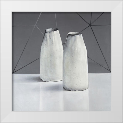 VASES White Modern Wood Framed Art Print by Atelier B Art Studio