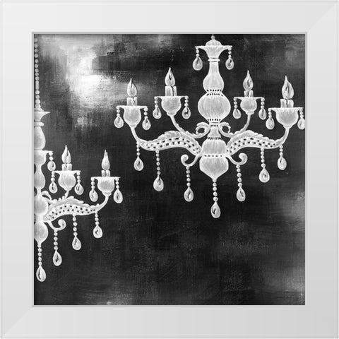 WHITE CHANDELIERS White Modern Wood Framed Art Print by Atelier B Art Studio