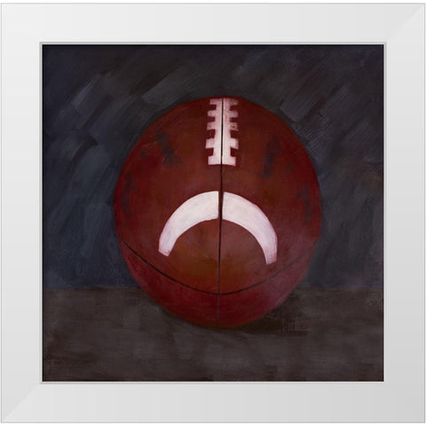 FOOTBALL BALL White Modern Wood Framed Art Print by Atelier B Art Studio