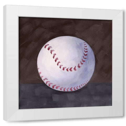 BASEBALL BALL White Modern Wood Framed Art Print by Atelier B Art Studio