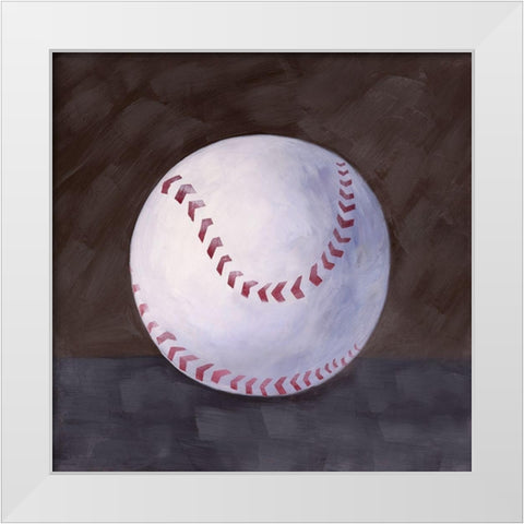 BASEBALL BALL White Modern Wood Framed Art Print by Atelier B Art Studio
