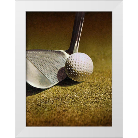 GOLF CLOSEUP White Modern Wood Framed Art Print by Atelier B Art Studio