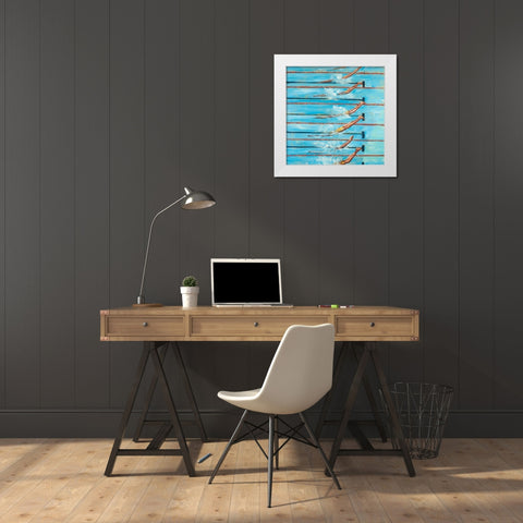 NAGEURS OLYMPIQUE White Modern Wood Framed Art Print by Atelier B Art Studio