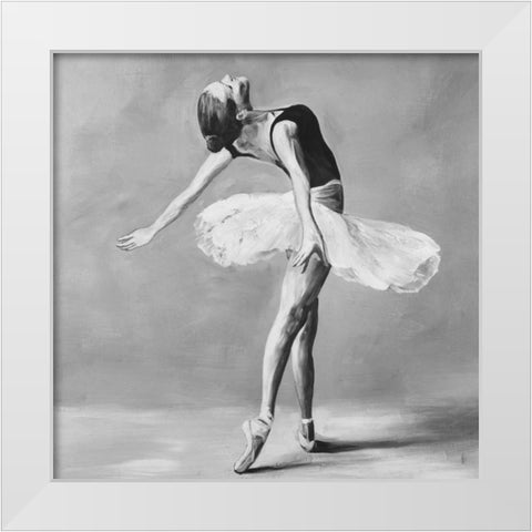 Classic Ballet Dancer White Modern Wood Framed Art Print by Atelier B Art Studio