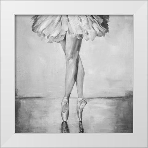 Ballerina Classic Steps White Modern Wood Framed Art Print by Atelier B Art Studio