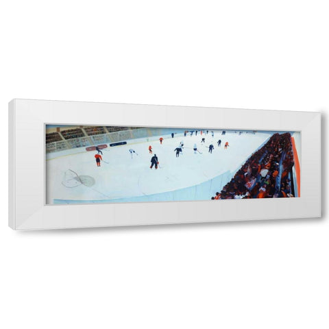 Game of Hockey White Modern Wood Framed Art Print by Atelier B Art Studio