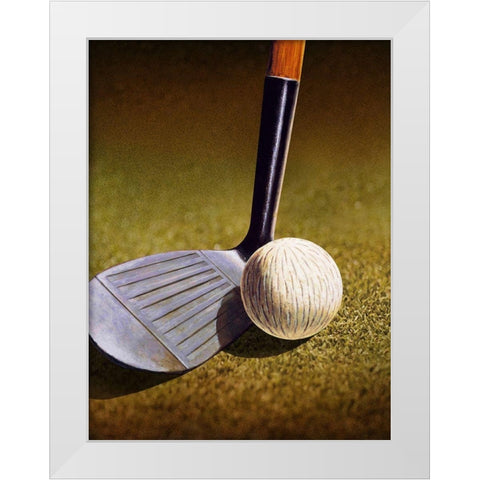 CLOSEUP OF A GOLF CLUB White Modern Wood Framed Art Print by Atelier B Art Studio