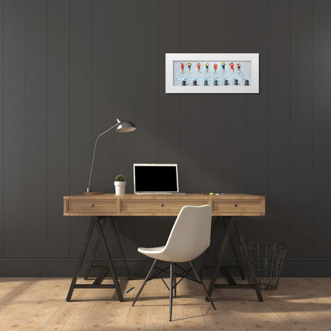 Race of 10 meters White Modern Wood Framed Art Print by Atelier B Art Studio