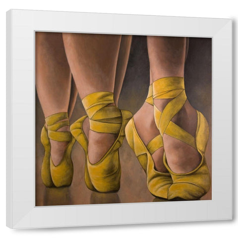 SYNCHRONIZED BALLERINAS White Modern Wood Framed Art Print by Atelier B Art Studio