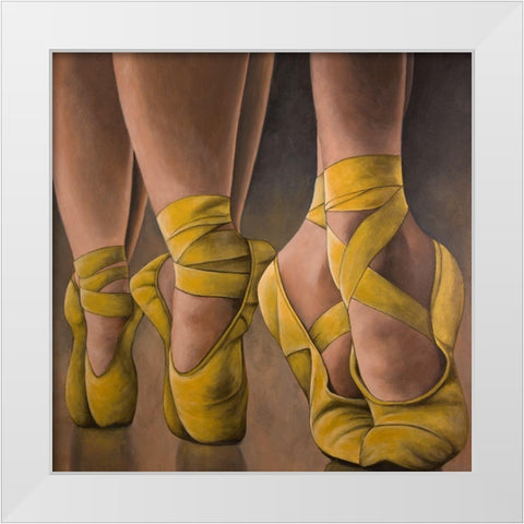 SYNCHRONIZED BALLERINAS White Modern Wood Framed Art Print by Atelier B Art Studio
