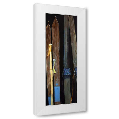 OLD SKIS White Modern Wood Framed Art Print by Atelier B Art Studio