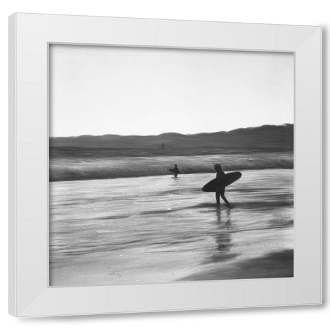 SURFERS White Modern Wood Framed Art Print by Atelier B Art Studio