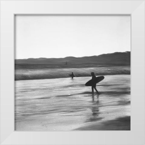 SURFERS White Modern Wood Framed Art Print by Atelier B Art Studio