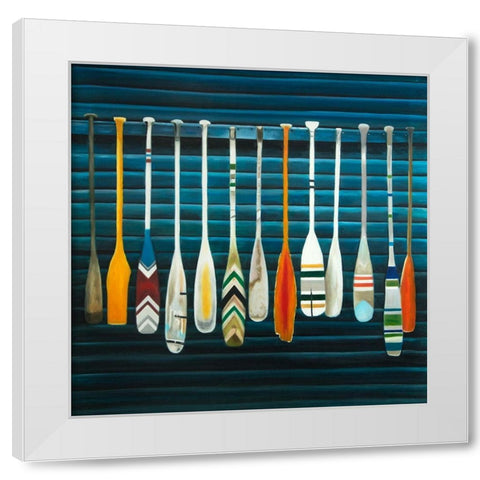 PADDLES White Modern Wood Framed Art Print by Atelier B Art Studio