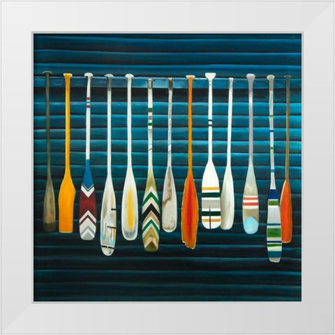 PADDLES White Modern Wood Framed Art Print by Atelier B Art Studio