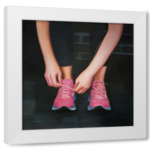 READY FOR THE RACE White Modern Wood Framed Art Print by Atelier B Art Studio