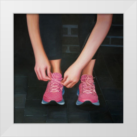 READY FOR THE RACE White Modern Wood Framed Art Print by Atelier B Art Studio