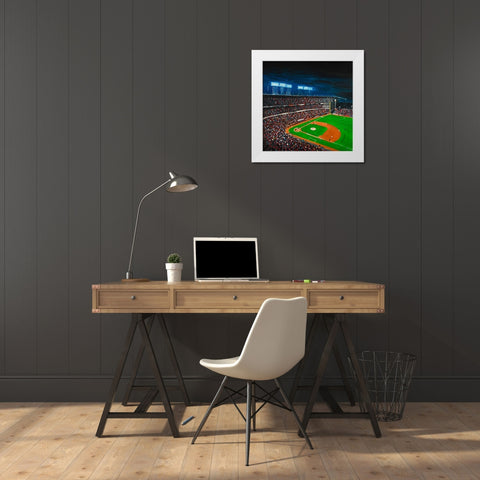 BASEBALL GAME White Modern Wood Framed Art Print by Atelier B Art Studio