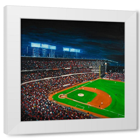 BASEBALL GAME White Modern Wood Framed Art Print by Atelier B Art Studio