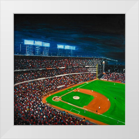 BASEBALL GAME White Modern Wood Framed Art Print by Atelier B Art Studio