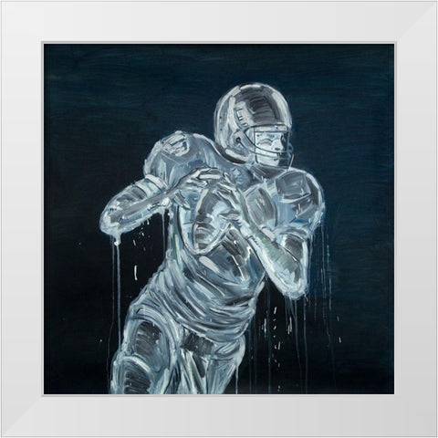 FOOTBALL PLAYER White Modern Wood Framed Art Print by Atelier B Art Studio