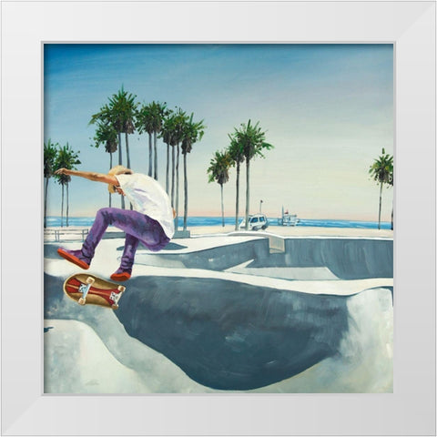 SKATE PARK White Modern Wood Framed Art Print by Atelier B Art Studio
