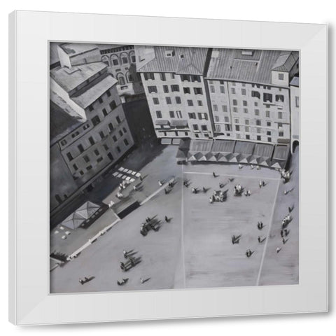 Piazza Del Campo in Italie White Modern Wood Framed Art Print by Atelier B Art Studio