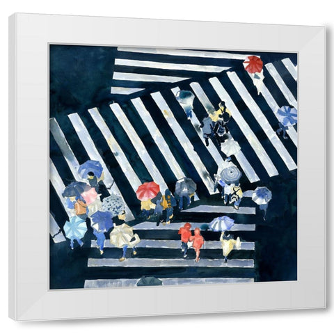 MAIN STREET White Modern Wood Framed Art Print by Atelier B Art Studio