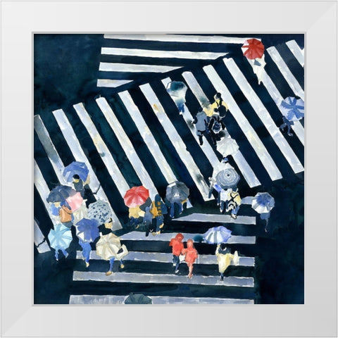 MAIN STREET White Modern Wood Framed Art Print by Atelier B Art Studio