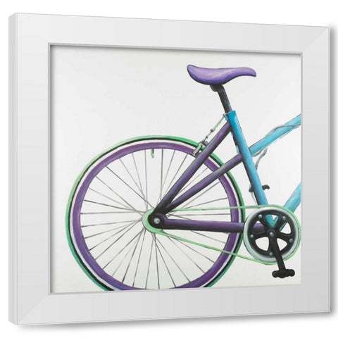 Rear Wheel of Bicycle White Modern Wood Framed Art Print by Atelier B Art Studio