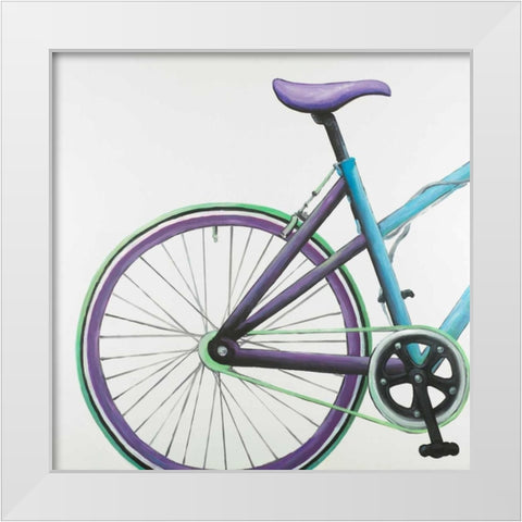 Rear Wheel of Bicycle White Modern Wood Framed Art Print by Atelier B Art Studio