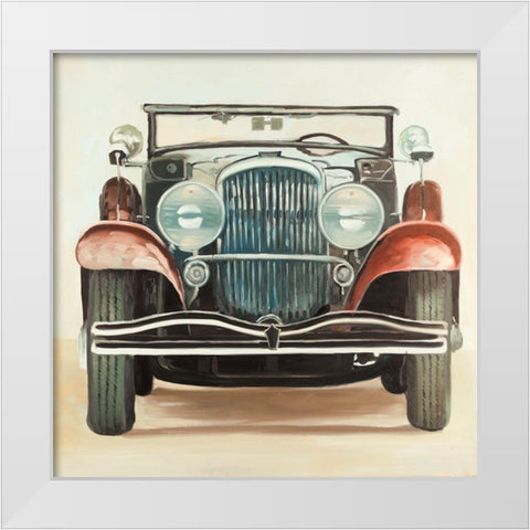 Old 1920s Luxury Car White Modern Wood Framed Art Print by Atelier B Art Studio