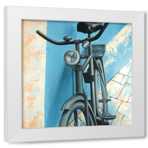 Abandoned Bicycle White Modern Wood Framed Art Print by Atelier B Art Studio
