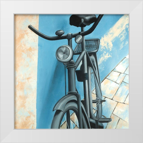Abandoned Bicycle White Modern Wood Framed Art Print by Atelier B Art Studio
