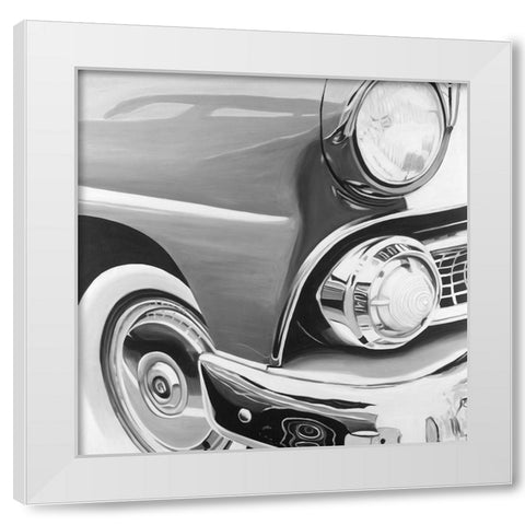 Beautiful Old Car White Modern Wood Framed Art Print by Atelier B Art Studio