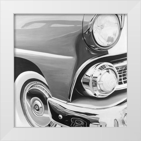 Beautiful Old Car White Modern Wood Framed Art Print by Atelier B Art Studio