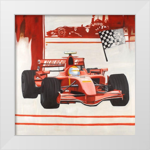 Formule 1 Car White Modern Wood Framed Art Print by Atelier B Art Studio