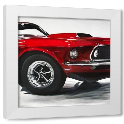 CLASSIC CAR White Modern Wood Framed Art Print by Atelier B Art Studio