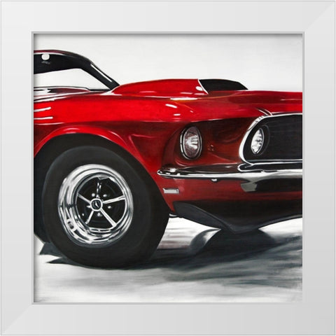 CLASSIC CAR White Modern Wood Framed Art Print by Atelier B Art Studio