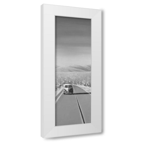 Car on the Road Again White Modern Wood Framed Art Print by Atelier B Art Studio