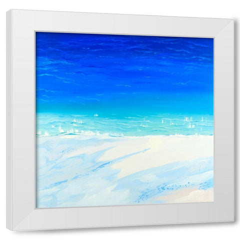 Satellite View of the Ocean White Modern Wood Framed Art Print by Atelier B Art Studio