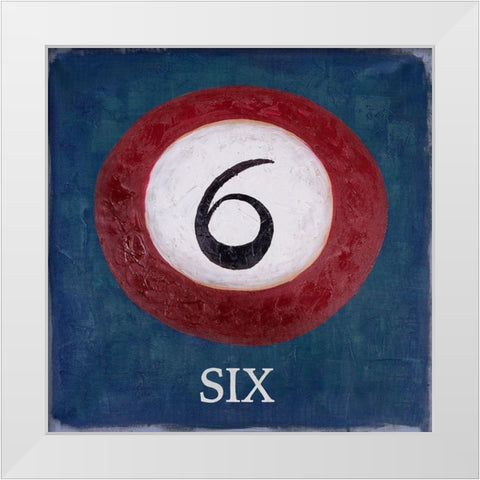 BILLIARD BALL NO6 White Modern Wood Framed Art Print by Atelier B Art Studio
