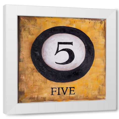 BILLIARD BALL NO5 White Modern Wood Framed Art Print by Atelier B Art Studio