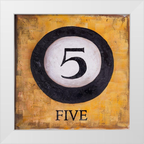 BILLIARD BALL NO5 White Modern Wood Framed Art Print by Atelier B Art Studio