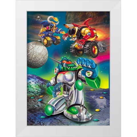 Space 3 White Modern Wood Framed Art Print by Hoenderkamp, Patrick