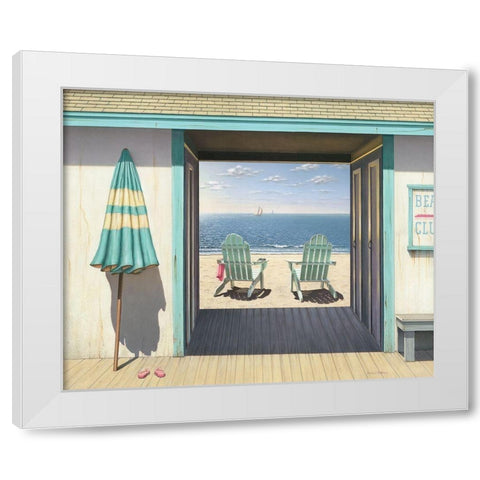 The Beach Club White Modern Wood Framed Art Print by Pollera, Daniel