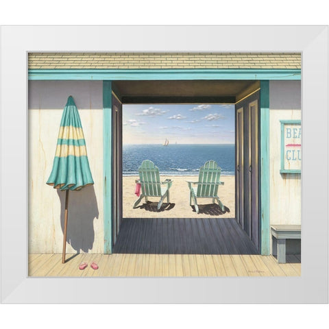 The Beach Club White Modern Wood Framed Art Print by Pollera, Daniel