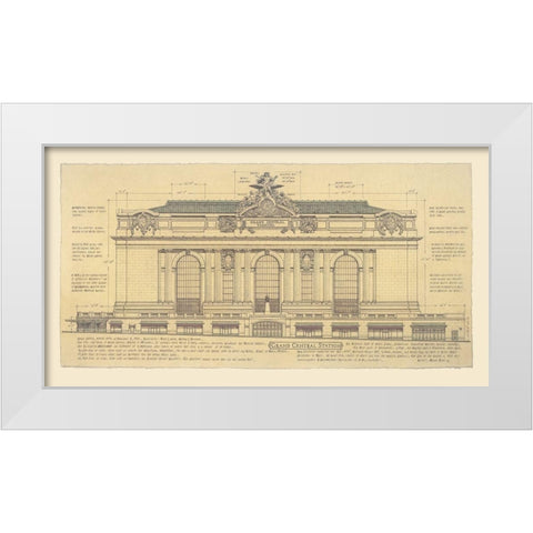 Grand Central Station White Modern Wood Framed Art Print by Vilar, Roger