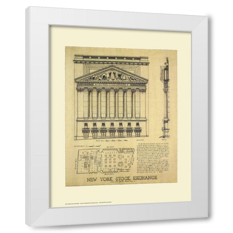 New York Stock Exchange White Modern Wood Framed Art Print by Vilar, Roger