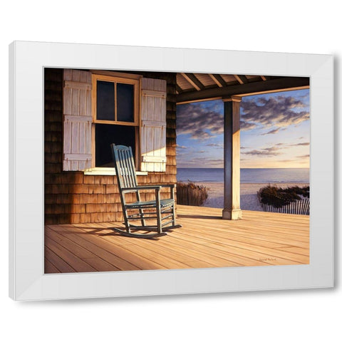 Old Rocker White Modern Wood Framed Art Print by Pollera, Daniel